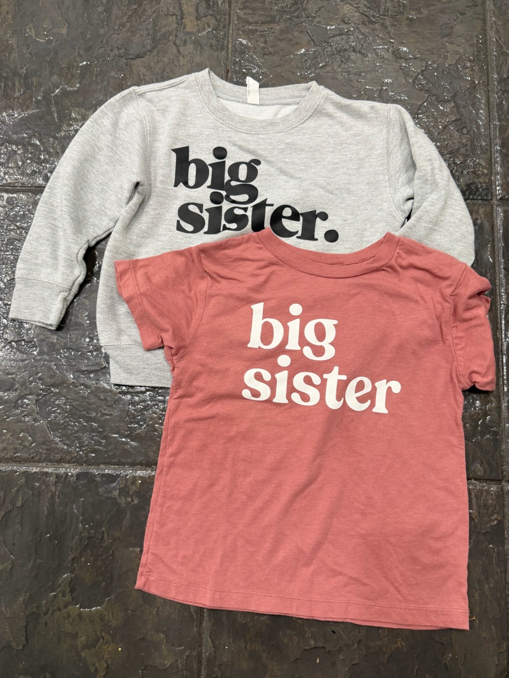 Rabbit Skins Bella Canvas Big Sister Sweatshirt T-Shirt Bundle Girls 5T